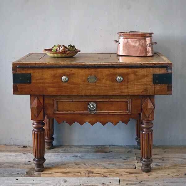 French Antique Butcher's Block
